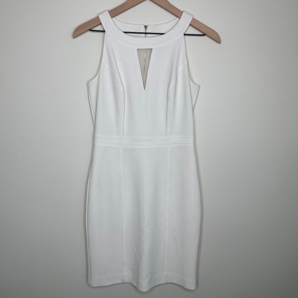 WHITE HOUSE BLACK MARKET Midi Dress in White / Size 0